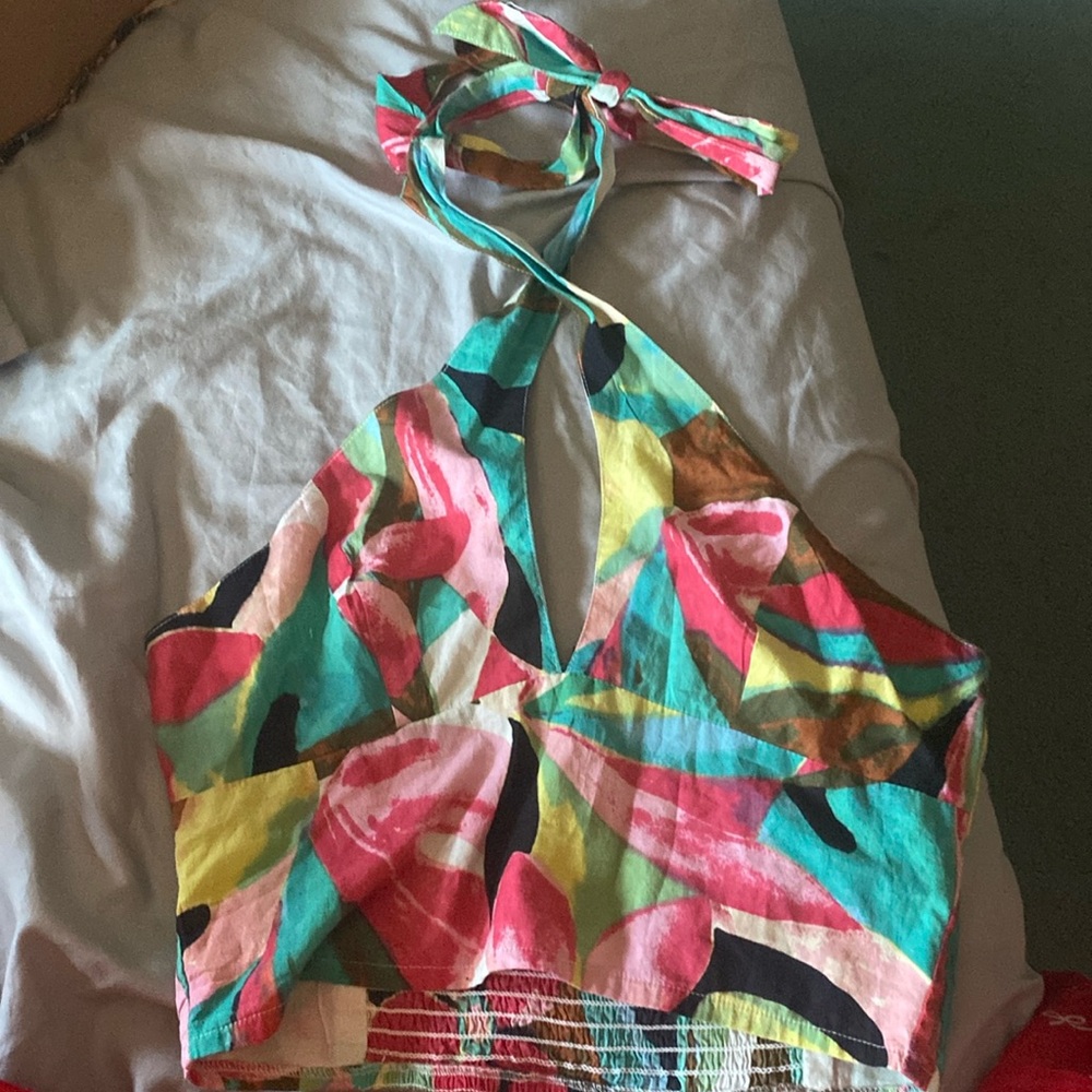 multi colored halter top